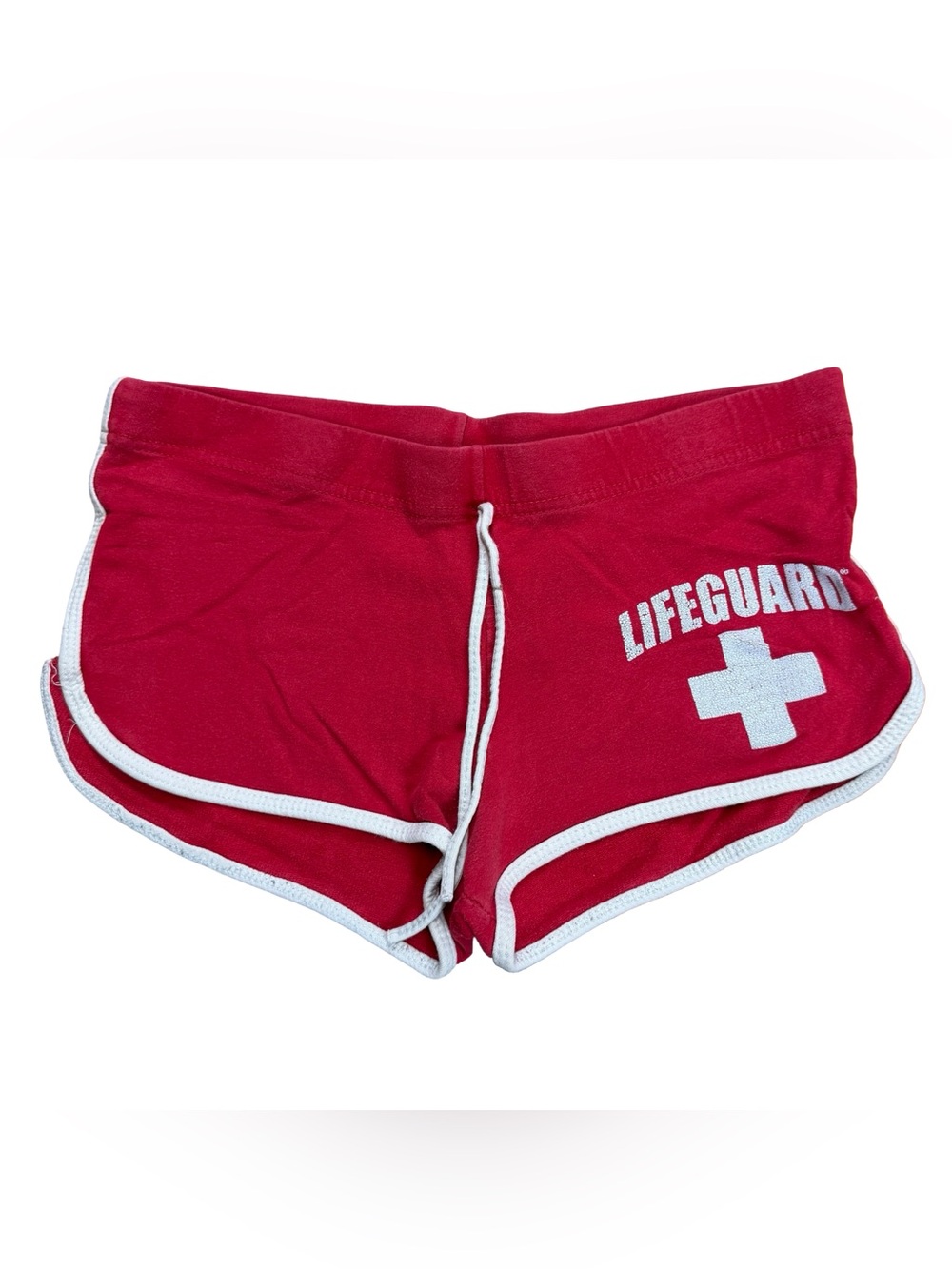Vintage 90s Women’s Lifeguard Port Micro Booty Red Sweat Shorts Size S